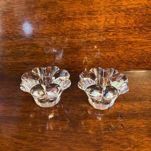 Heisey #1503 crystolite rosette candle blocks vintage